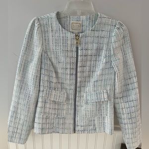 NWT STB Sail to Sable beautiful zip tweed blazer size small